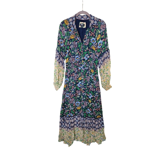 Anthropologie Maeve Ondine Boho Floral Long Sleeve Maxi Dress - Size M - Picture 3 of 7